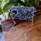 Chikankari Georgette Black Pearl Clutch Bag for Women
